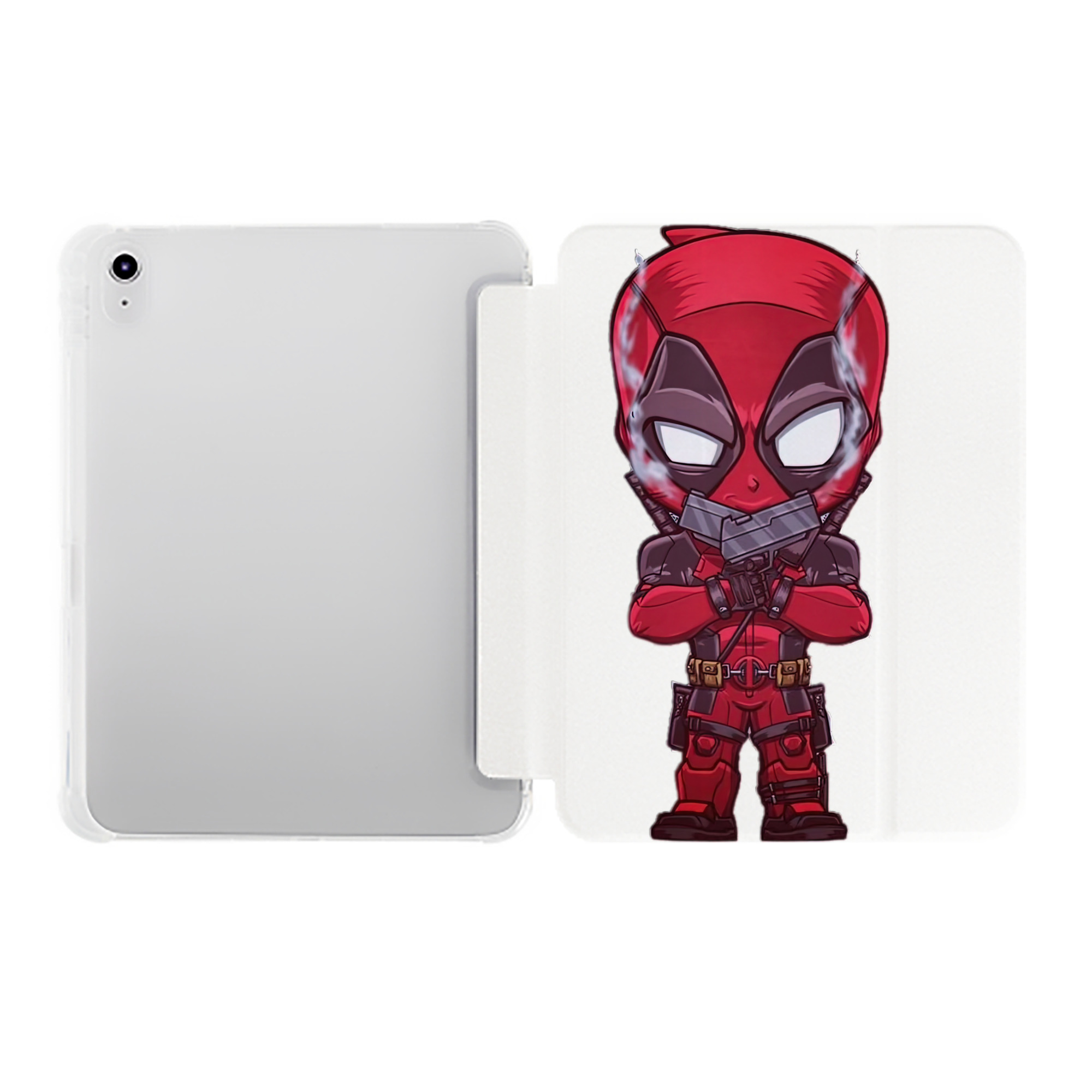 （画像用） Deadpool デッドプール IPad ケース ペン収納付き 三つ折りスタンド PUレザー×シリコン 対応機種9.5/10.5/10.9インチ
